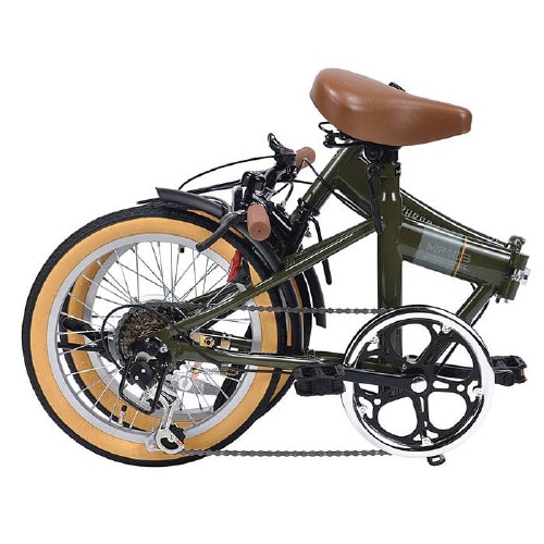 折畳自転車16・6段ギア ミリタリーグリーン