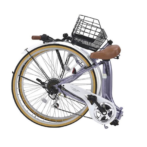 折畳シティサイクル26・6段ギア ラベンダーパール