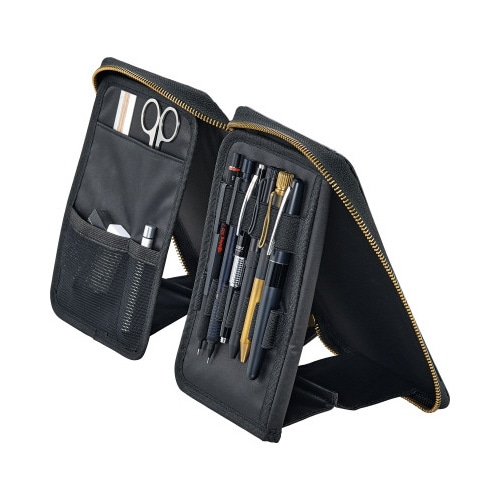 スタンドブックペンケース ジェットブラック