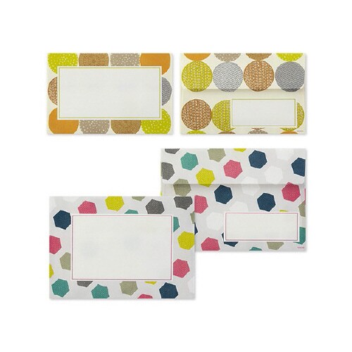 レターセット762ガサガサ5サイズ封筒幾何学柄X5