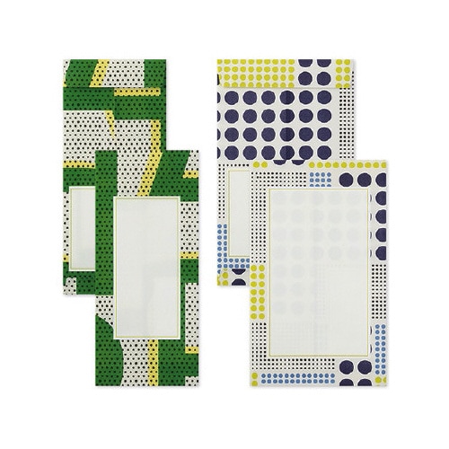 レターセット762ガサガサ5サイズ封筒幾何学柄X5