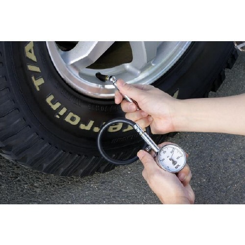 タイヤエアゲージ ホース付き 1224