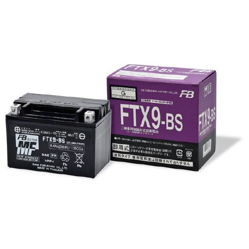 バイク用バッテリー 液入充電済み FTX9−BS