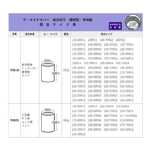 クルマ用 ザ・タイヤカバー TAB2K