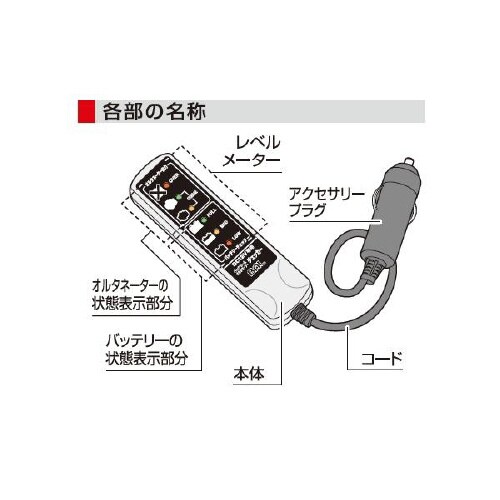 バッテリー&オルタネーターチェッカー シガータイプ