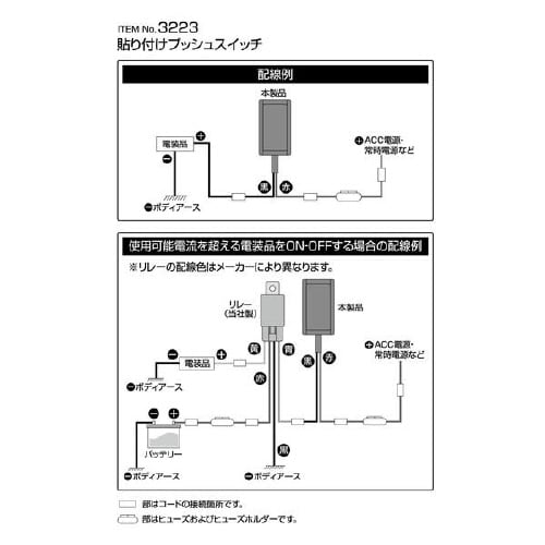 貼り付けプッシュスイッチ ON−OFF 3223