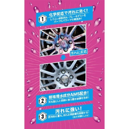 ホイール洗浄&撥水コーティングホイールパープルワン