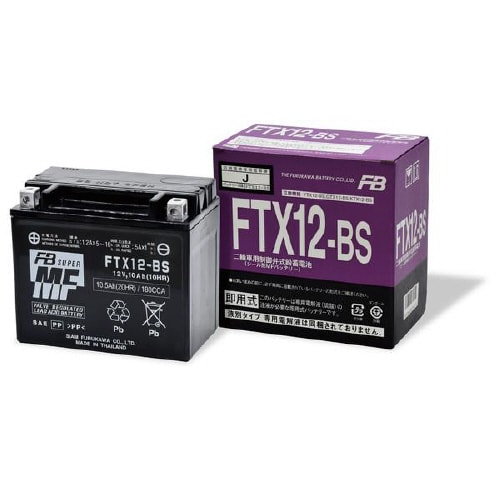 バイク用バッテリー 液入充電済み FTX12−BS