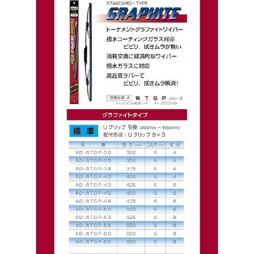 グラファイトワイパーブレード AD−WTGP−65
