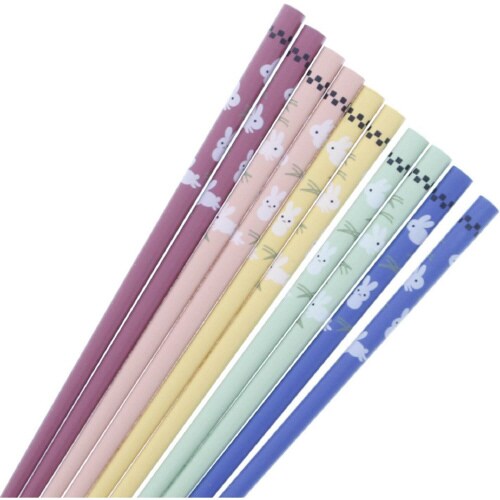 箸 客用 5膳セット 乾漆野うさぎ×2