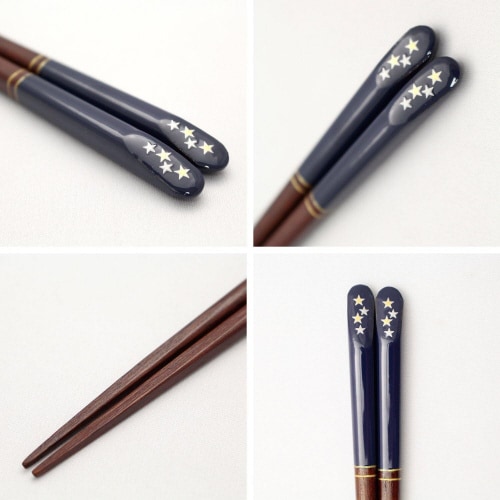 箸 金座 希望の星 ブルー 18cm×2