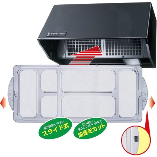 レンジフードカバースライド式 深型用 2枚入×2