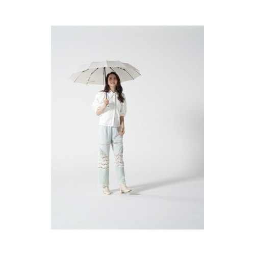 軽量12本骨折りたたみ傘 江戸 生成色