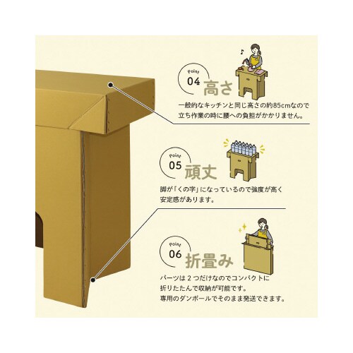 ダンボール製作業台 小 蓋あり2台