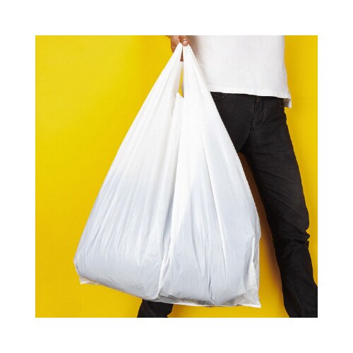 大容量レジ袋乳白 M 0.023mm 550×90