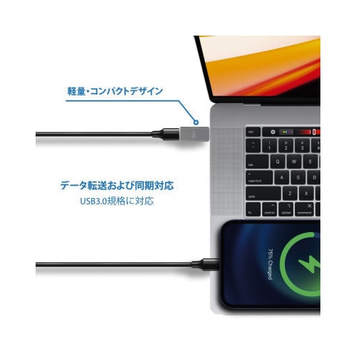 USB−A 3.0オス USB−Cメス変換アダプタ