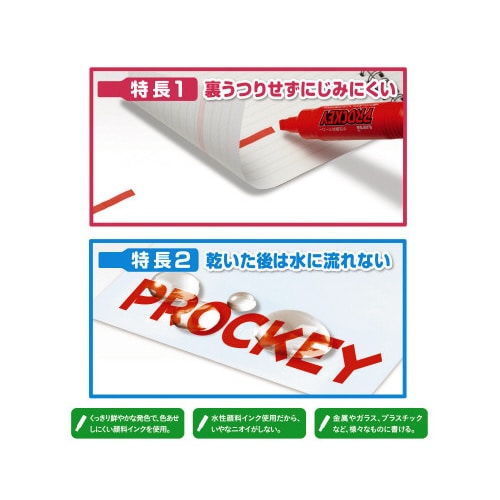 水性マーカー プロッキー 太・細 黄緑