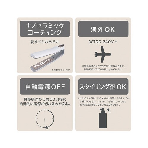 25mmダブルヒーターストレートアイロン 黒