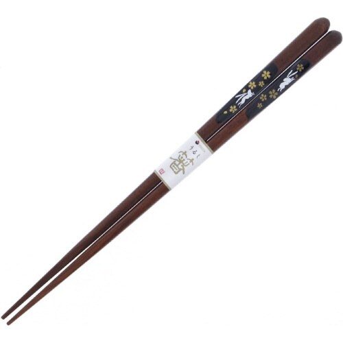 箸 漆 粋うさぎ 天然木 23cm×2