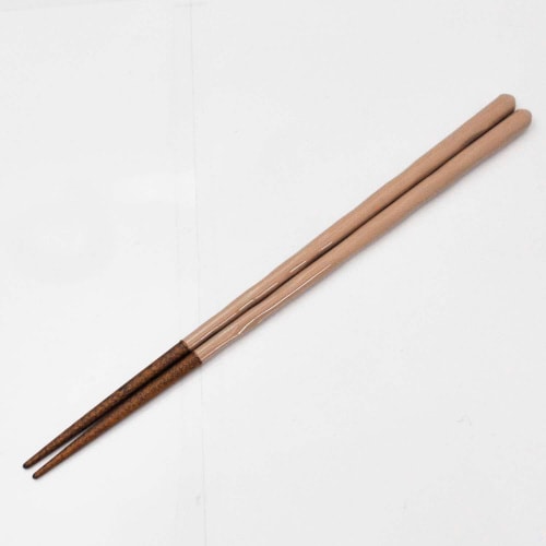 箸 箸置きセット 淡桃釉 23cm