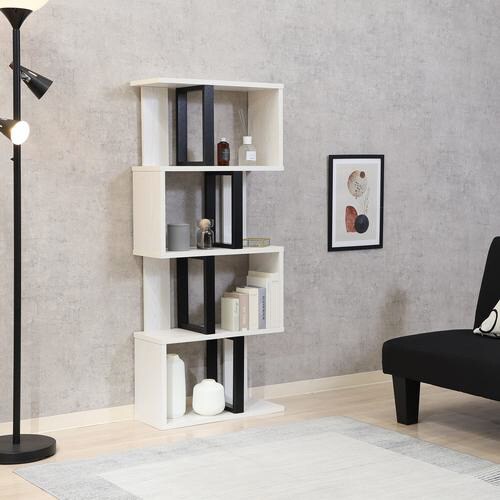 S字ディスプレイラック 4段 オークWH