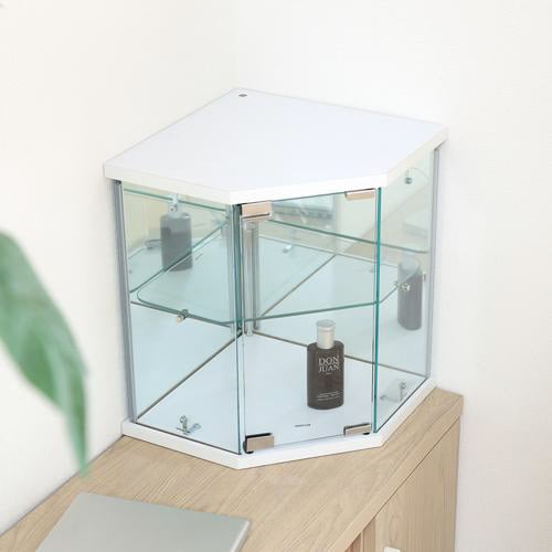 卓上ガラスコレクションケース コーナー WH