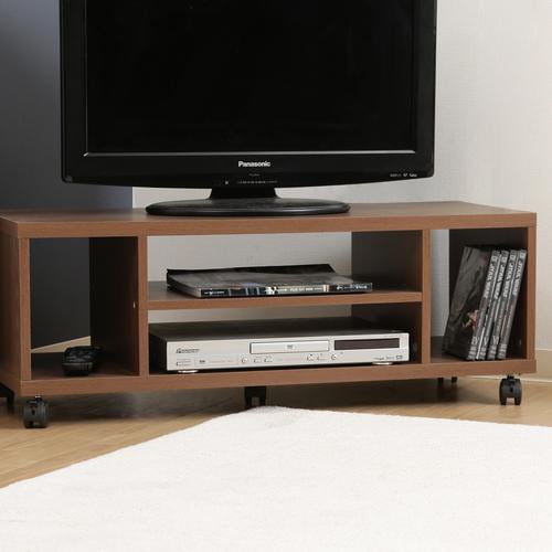 キャスター付きTV台 ミディアムブラウン