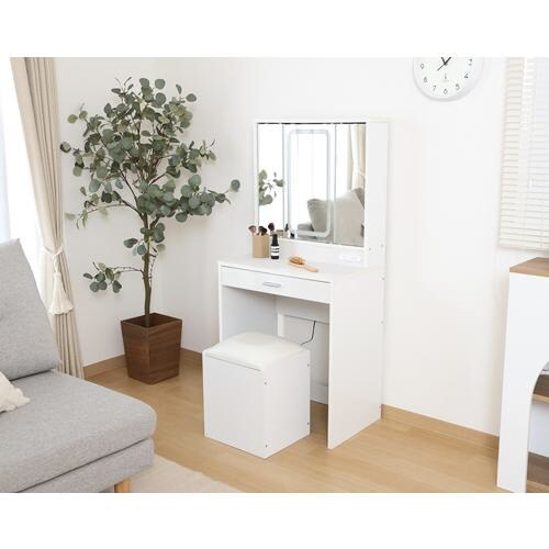 三面鏡ドレッサー WH LEDライト付き