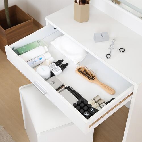 三面鏡ドレッサー WH LEDライト付き