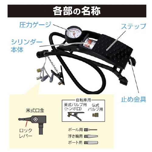 フットポンプ シングルシリンダー SG規格適合品