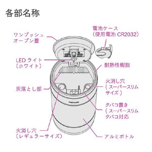 灰皿 メタルシンプルアッシュトレイ シルバー