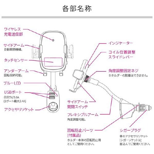 スマホホルダー自動開閉ワイヤレス充電ホルダー