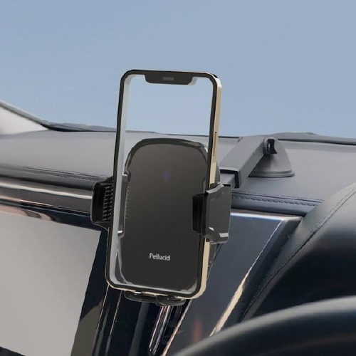 スマホホルダー 自動開閉ロングアーム 吸盤貼付