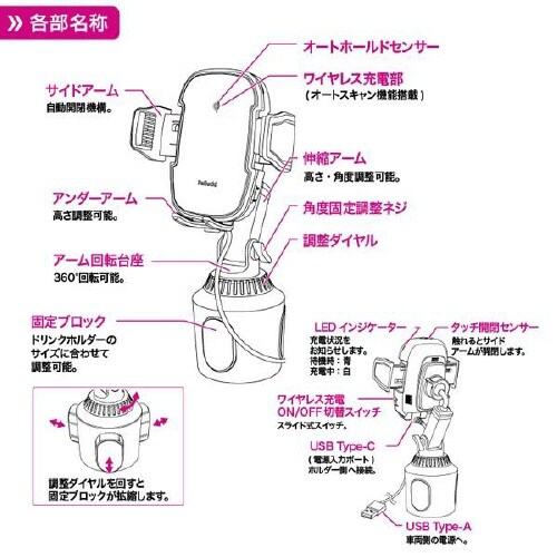 スマホホルダー 自動開閉 ドリンクイン