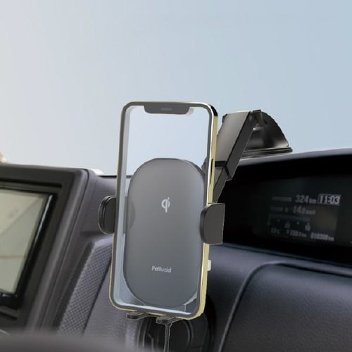 スマホホルダー 自動開閉ロングアーム 吸盤貼付