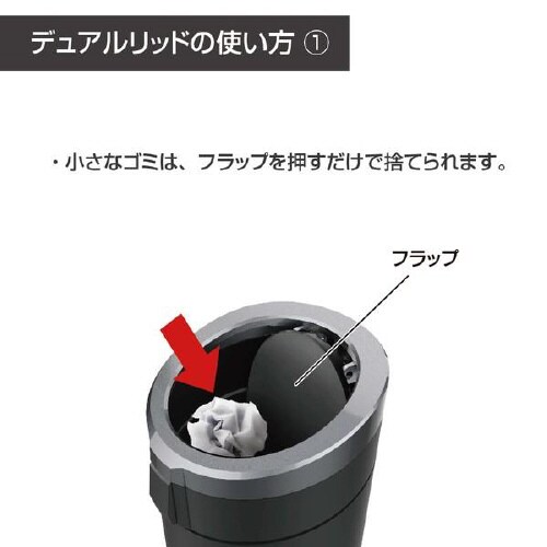 ワンプッシュでフルオープン かんたんごみ箱