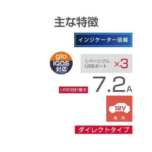 インジケーター搭載 3口モニターUSBポート