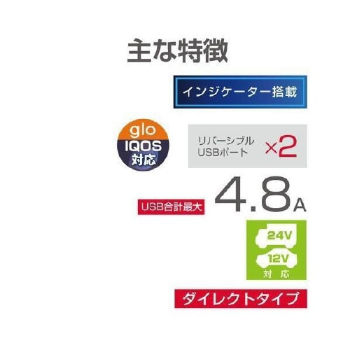 電源ソケット モニターUSBポート 24V