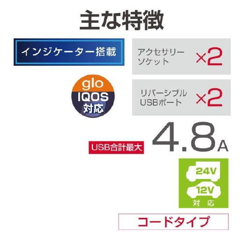 電源増設ソケット EモニターUSBソケット