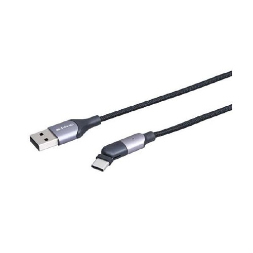 端子180度可動USBケーブル(L字) D607