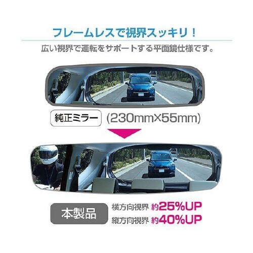 フレームレスルームミラー300PB R112