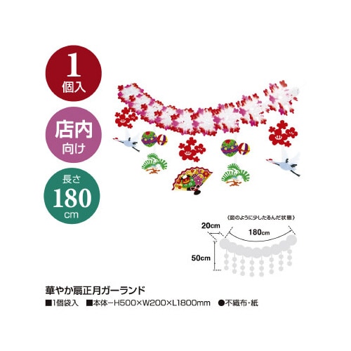 華やか扇正月ガーランド