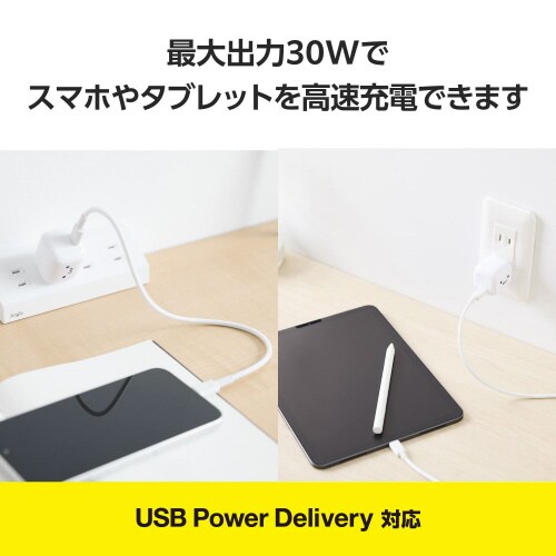 USB充電器 TypeC 小型 軽量 しろちゃん