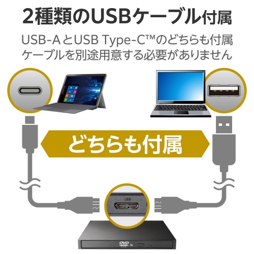 外付けDVDドライブ 読込専用 ACアダプタ付 黒