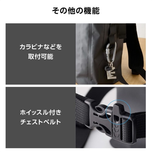 防水リュック バックパック ロールトップ ブラック