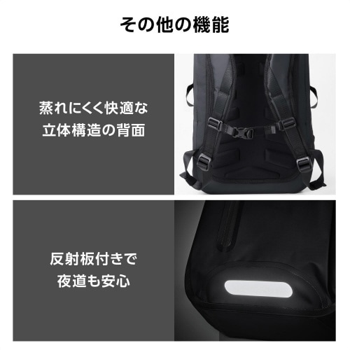 リュック 防水 バックパック 22L ブラック