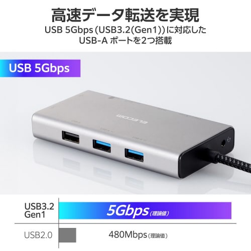 USBType−Cハブ 10−in−1 グレー