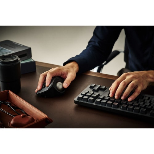 トラックボールマウス ベアリング 10ボタン 黒