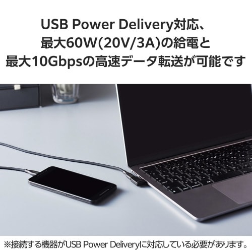 USB−C L字 変換アダプタ 横向き ブラック