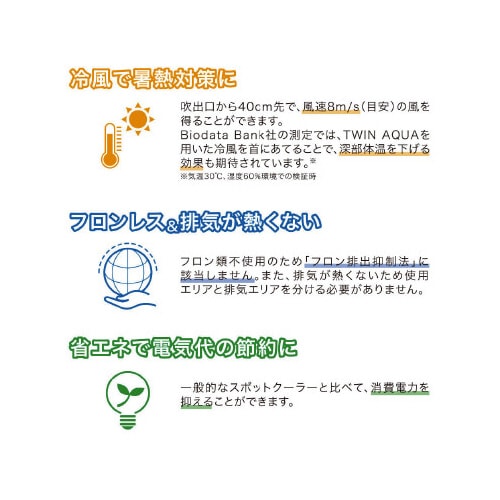 排気が熱くないポ−タブルスポットク−ラ−